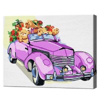 Tablou pe numere Art Gallery Premium Фиолетовый ретромобиль 20x30см (CX3460)