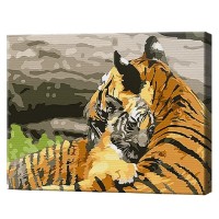 Картина по номерам Art Gallery Premium Тигриная нежность 20x30см (CX3663)