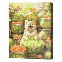 Картина по номерам Art Gallery Premium Счастливый сиба-ину 30x40cm (EX8445)