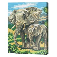 Картина по номерам Art Gallery Premium Семья слонов 20x30см (CX3507)