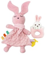 Jucărie de pluș Baby Land Rabbit Pink (JU-5245)