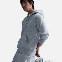 Мужская толстовка Nike M Club Bb Fz Dark Grey Heather/Light Smoke Grey/White, s.M