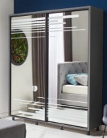 Dulap cu uşi glisante Ambianta Venus Mirror 1.6m Grafit