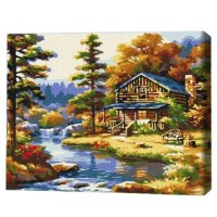 Картина по номерам Brushme Дом у озера 30x40cm (4840781361497)
