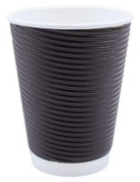 Set pahare de unică folosință AmbalajMarket Ripple Black 3578 500ml 20pcs