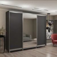 Шкаф-купе My-Style Chipboard + Mirror 270x240x60 Anthracite (C27H4M02U02)