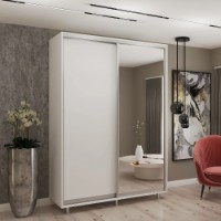 Dulap cu uşi glisante My-Style Chipboard + Mirror 170x230x60 White (C17H3M01U02)