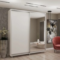 Шкаф-купе My-Style Chipboard + Mirror 200x210x60 White (C20H1M01U02)