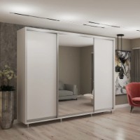 Шкаф-купе My-Style Chipboard + Mirror 280x220x60 White (C28H2M01U02)