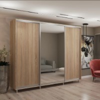 Шкаф-купе My-Style Chipboard + Mirror 260x210x60 Sonoma Oak 9C26H1M03U02)