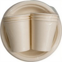 Набор одноразовых тарелок и стаканов AmbalajMarket Bio 2629 12pcs