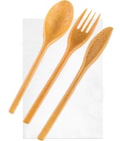 Набор одноразовых столовых приборов AmbalajMarket Brown 6953 10pcs