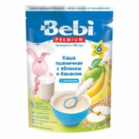 Молочная пшеничная каша для детей Bebi Apple&Banana 6+ 200g