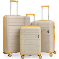 Комплект чемоданов CCS 5236 Set White/Yellow