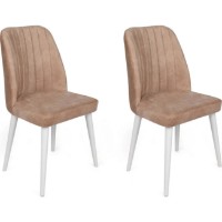 Scaun Trendy Alfa 493 Mink/White 90x50x49cm GTR006874 2pcs