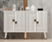 Тумба Trendy Ahart White/Gold 120x80x30cm GTR006240