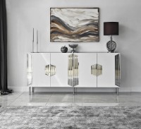 Тумба Trendy Dubai White/Silver 180x40x80cm GTR001209