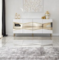 Тумба Trendy Frumos White/Gold 180x80x40cm GTR001211