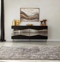 Тумба Trendy Frumos Black/Smoke 180x80x40cm GTR001216