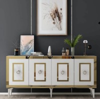 Тумба Trendy Karya White/Gold 150x79x40cm GTR006293