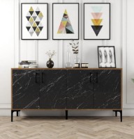 Тумба Trendy Kiev 160 Walnut/Black Marble 160x78x35cm GTR001155