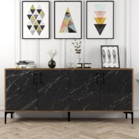 Тумба Trendy Kiev Walnut/Black Marble 180x78x35cm GTR001162