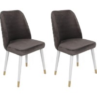 Scaun Trendy Hugo 401 Anthracit/White/Gold 90x50x49cm GTR006904 2pcs