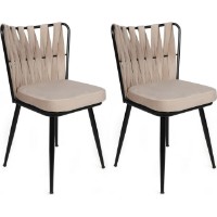 Scaun Trendy Kusakli 221 Black/Cream 82x43x43cm GTR006910 2pcs