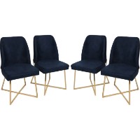Scaun Trendy Madrid 908 Dark Blue/White/Gold 87x48x48cm GTR006780 4pcs