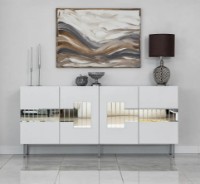 Тумба Trendy Paris White/Silver 180x80x40cm GTR001212