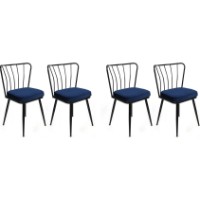 Scaun Trendy Yildiz 944 Black/Navy Blue 82x43x42cm GTR006854 4pcs