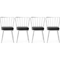 Scaun Trendy Yildiz 962 White/Anthracit 82x43x42cm GTR006753 4pcs