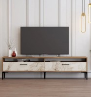 Тумба под ТВ Trendy Istanbul Walnut/White Marble/Black 180x47x35cm GTR000106