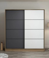 Шкаф-купе Trendy Kale 3178 Dore/Black/White 180x190x60cm GTR004290
