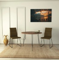Обеденный стол Trendy Sandalf Walnut/Black 90x75x90cm GTR005758