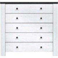 Комод BRW Antverpen II 5S Snow Ash/Stained Oak