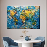 Pictură ArtShop World Map With Oil Paints 90x60cm (PA425-LL)