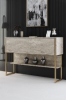 Masă consolă Hanah Home Luxe Travertine Gold