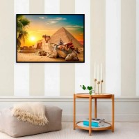 Pictură ArtShop Egypt: Pyramid Camel and Sunset 75x50cm (PCM102-M-L)