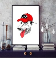 Картина ArtShop White Dog with Red Cap 50x75cm (PM35-M-L)
