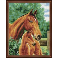 Алмазная мозаика Diamond Horse Family 40x50cm (YW00005)