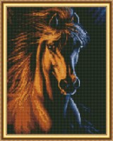Алмазная мозаика Diamond Night Horse 40x50cm (YW00415)