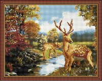 Алмазная мозаика Diamond Roe Deer by The Stream 40x50cm (YW00237)