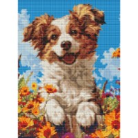 Алмазная мозаика Ideyka A Dog In Flowers 30x40cm (AMC8022) 