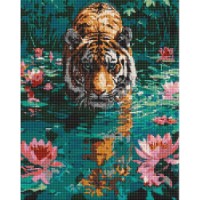 Алмазная мозаика Ideyka A Tiger On The Hunt 40x50cm (AMO8045) 