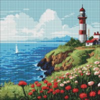 Алмазная мозаика Ideyka A Lighthouse On The Hori 40x40cm (AMO7969) 