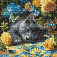 Алмазная мозаика Ideyka Blue-Eyed Mowing 40x40cm (AMO8340) 