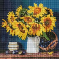 Mozaic cu diamante Ideyka Bright Sunflowers 40x40cm (AMO7417) 