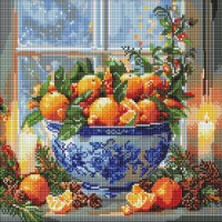 Алмазная мозаика Ideyka Citrus Fruits In A Vase 40x40cm (AMO20007) 