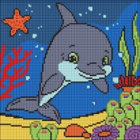 Алмазная мозаика Ideyka Dolphin 30x30cm (AMO8111)